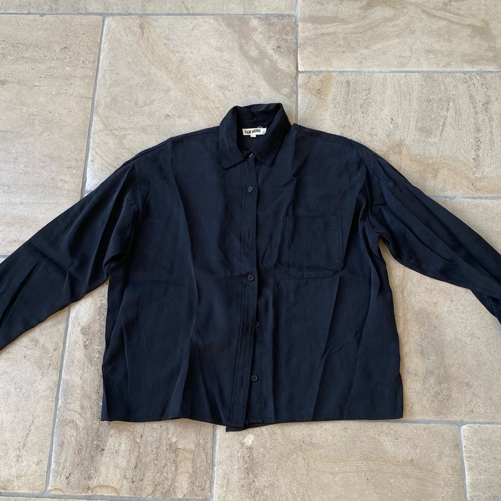 Djerf Avenue Midnight Button-Up Blouse